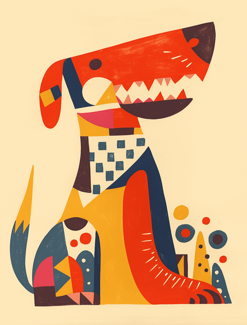 Abstract Puppy original repeating artwork