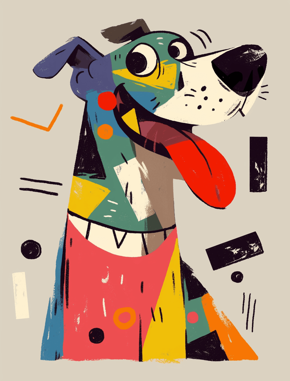 Abstract Puppy Crew original repeating artwork
