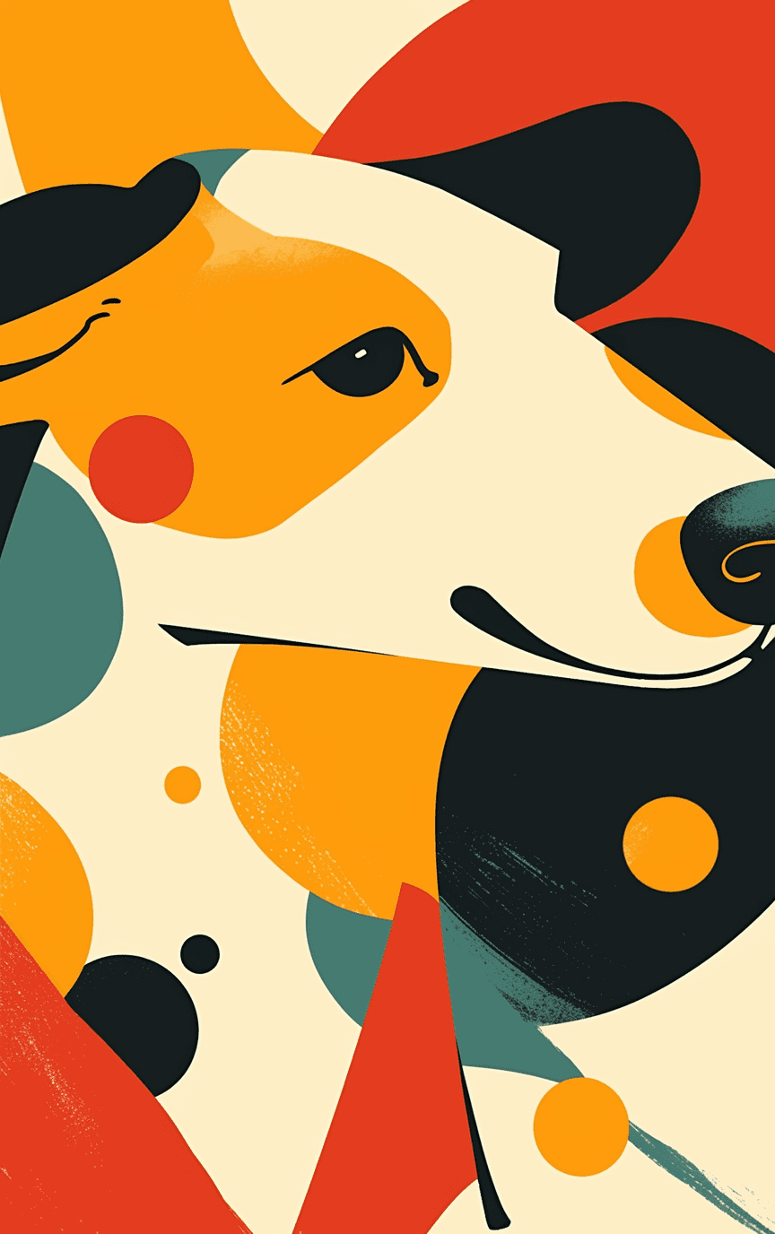 Abstract Puppy Squad original repeating artwork