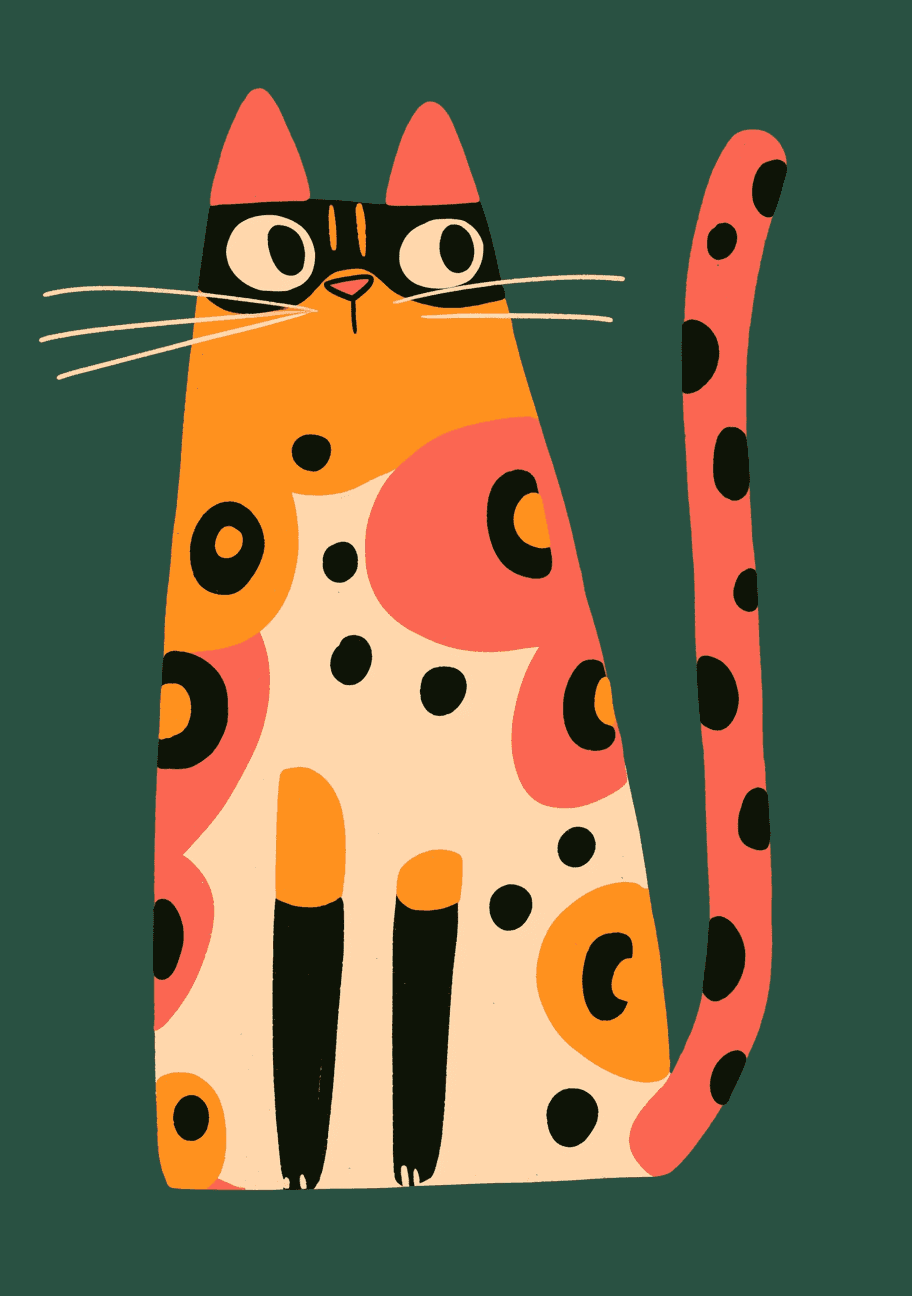Abstract Animals Bop original repeating artwork