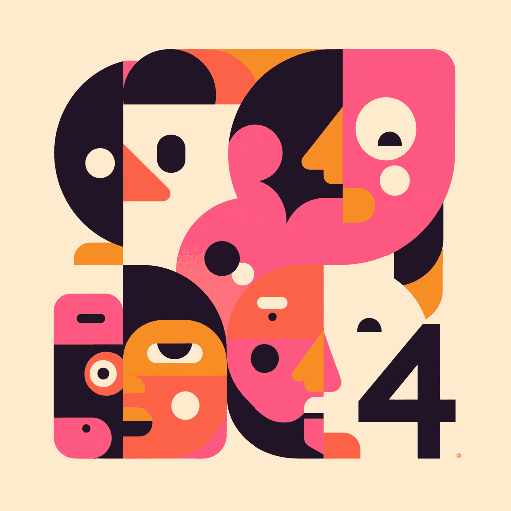 Abstract Figure Flip original repeating artwork