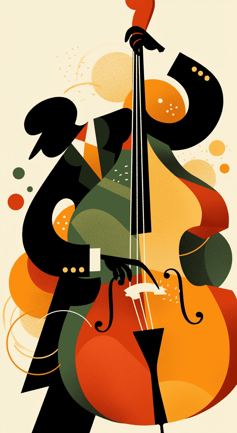 Abstract Figure Parade original repeating artwork