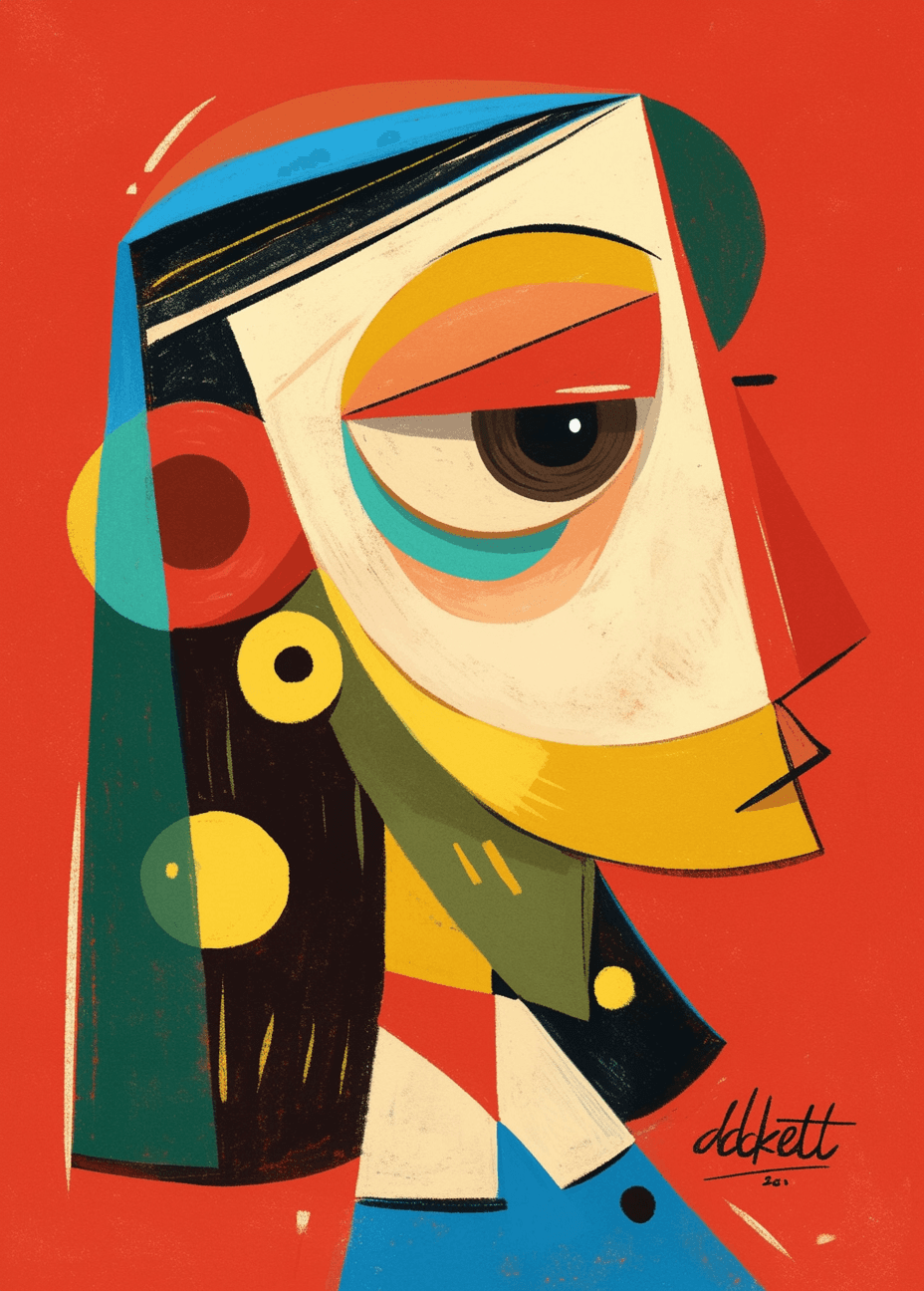 Abstract Face Sunlit original repeating artwork