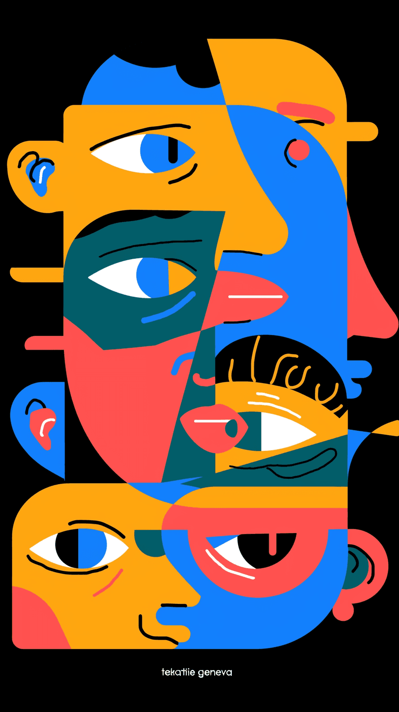 Abstract Face 077 original repeating artwork