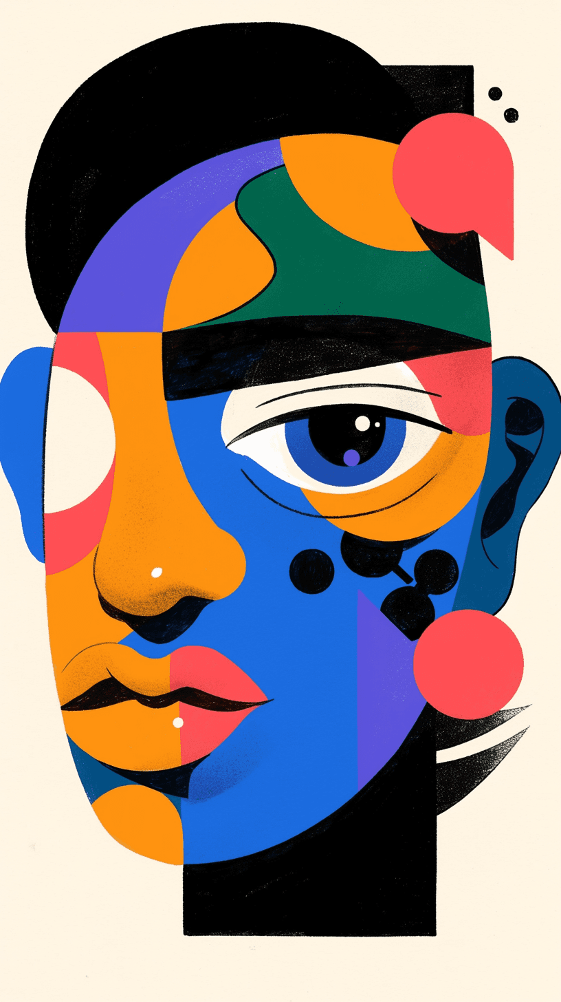 Abstract Face 331 original repeating artwork