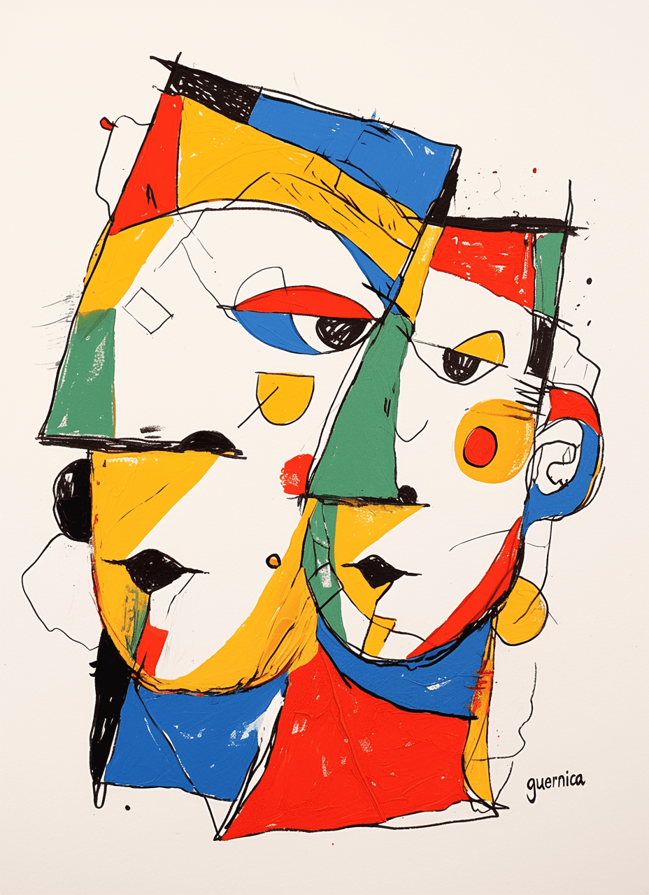 Abstract Face Corner original repeating artwork