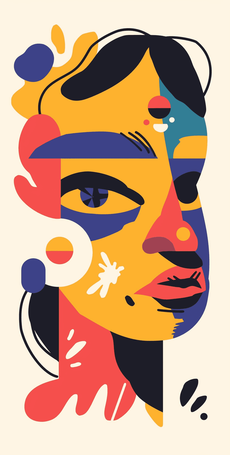 Abstract Face 154 original repeating artwork