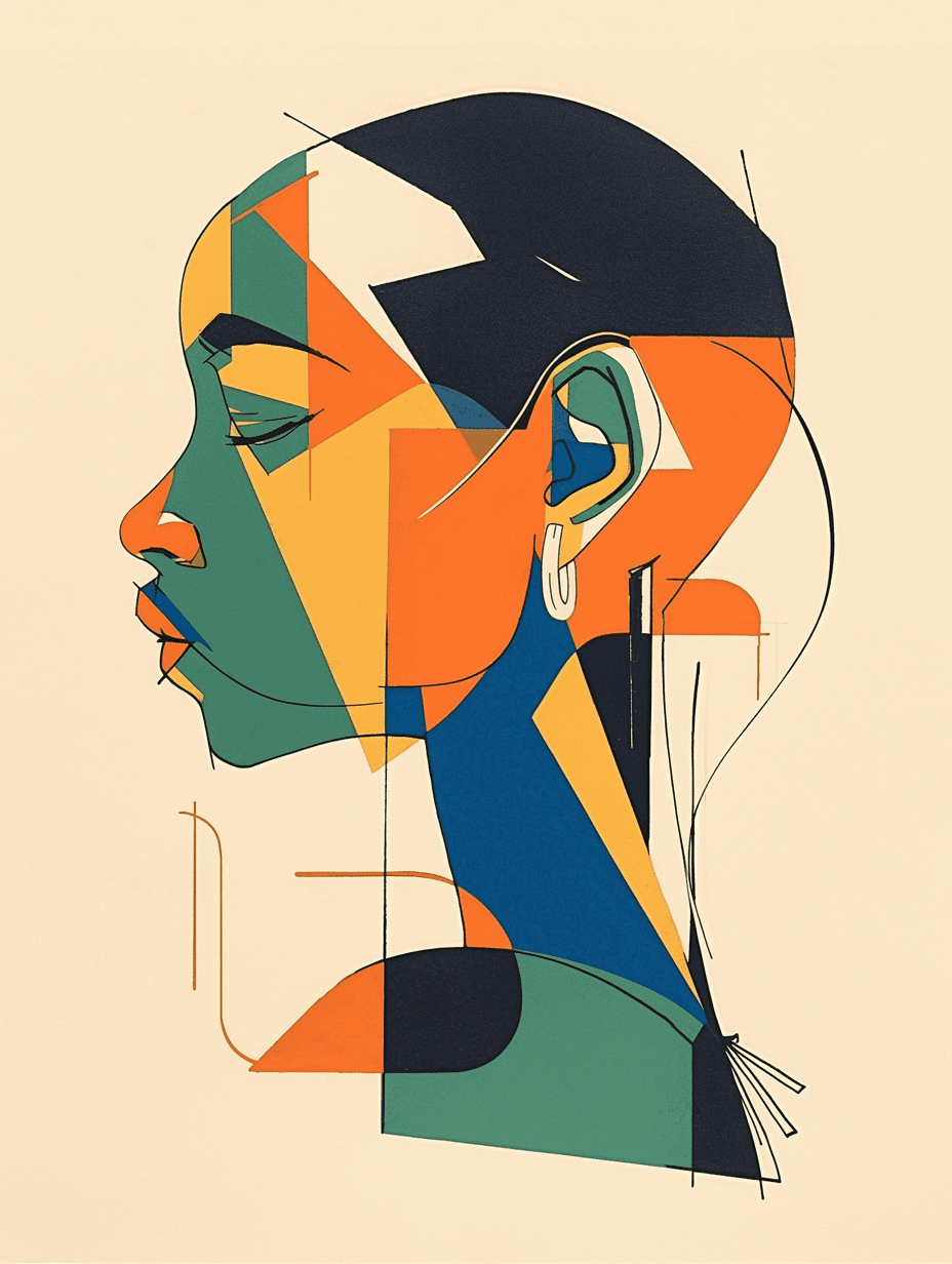 Abstract Face 337 original repeating artwork