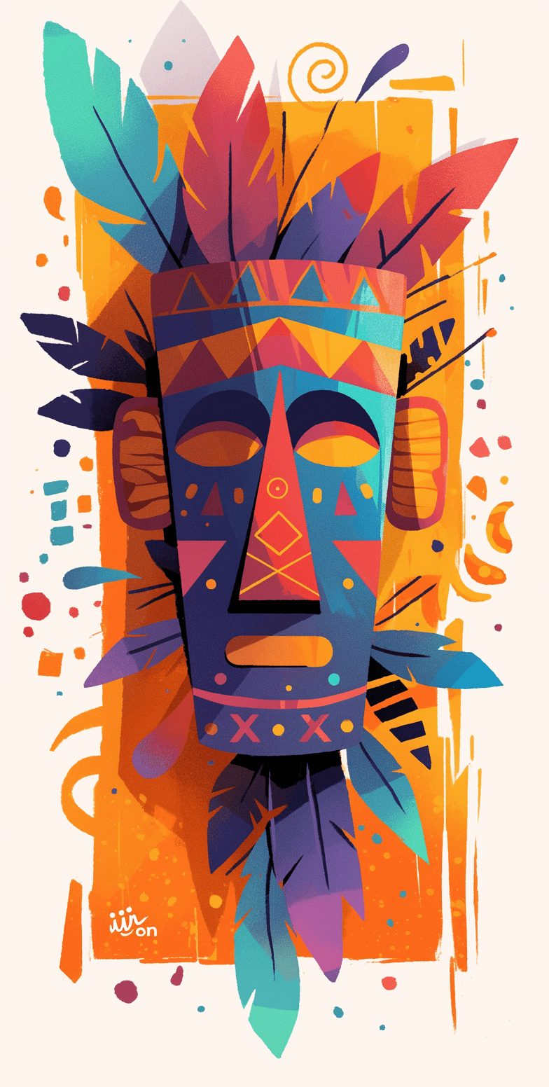 Mask Picnic original repeating artwork
