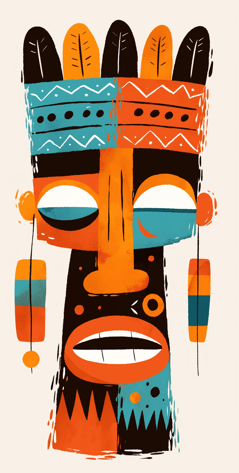 Mask Tribe original repeating artwork