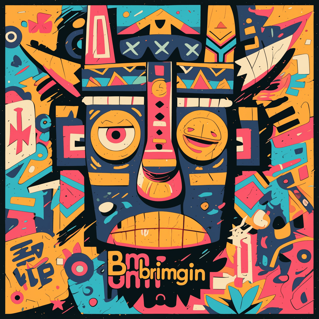Mask Bop original repeating artwork