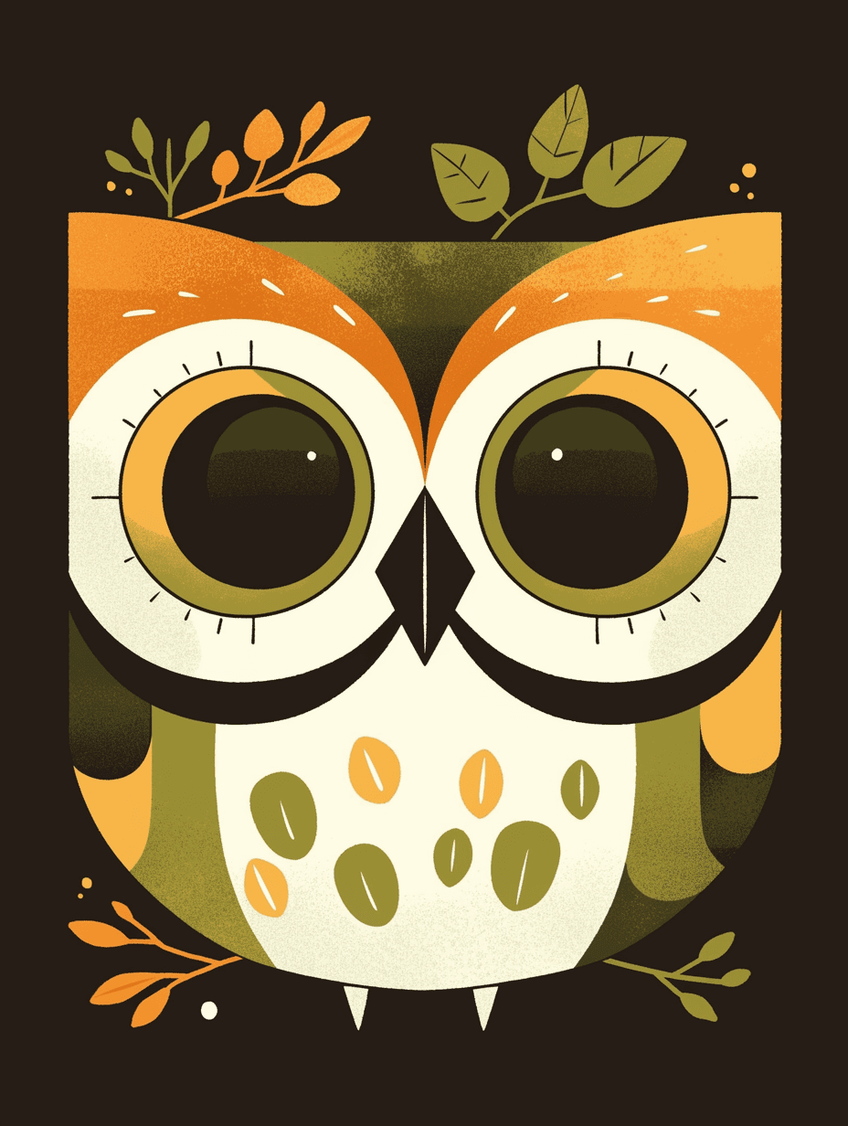 Abstract Owl Crew original repeating artwork