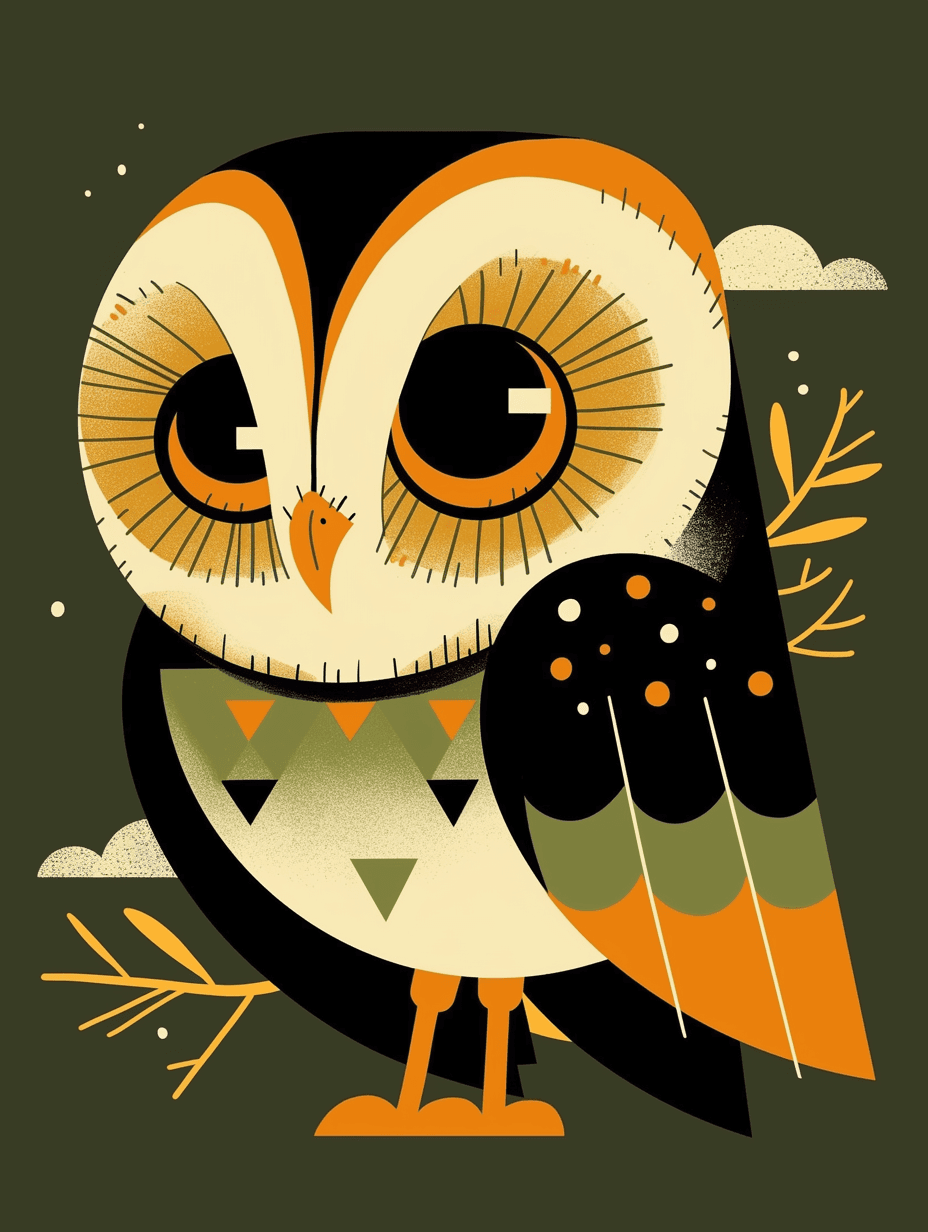 Abstract Owl Collective original repeating artwork