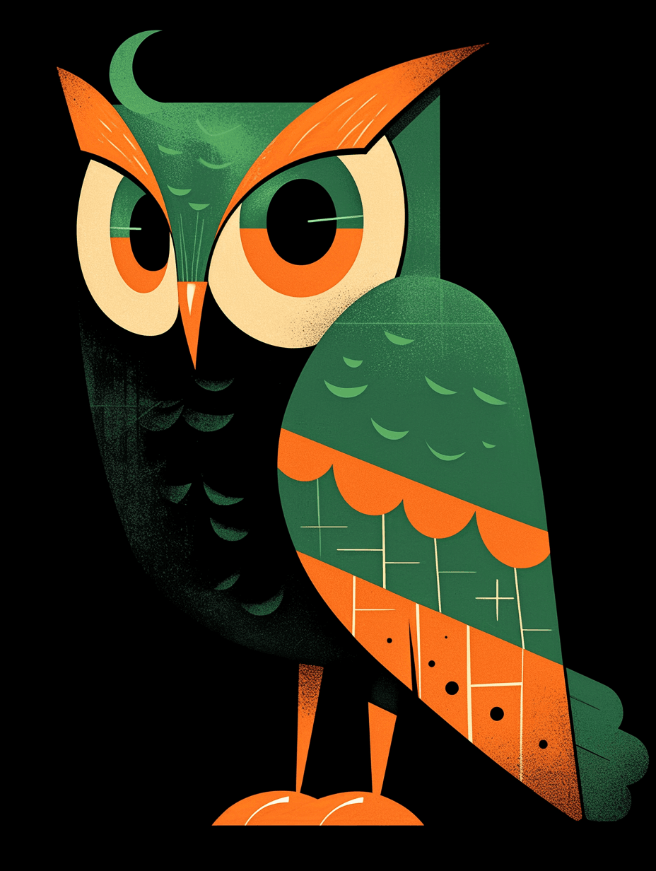 Abstract Owl Team original repeating artwork