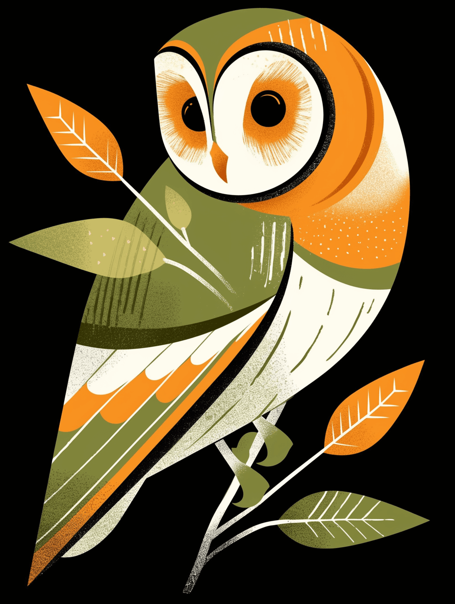 Abstract Owl Tribe original repeating artwork
