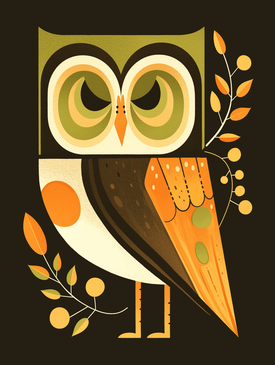 Abstract Owl Club original repeating artwork