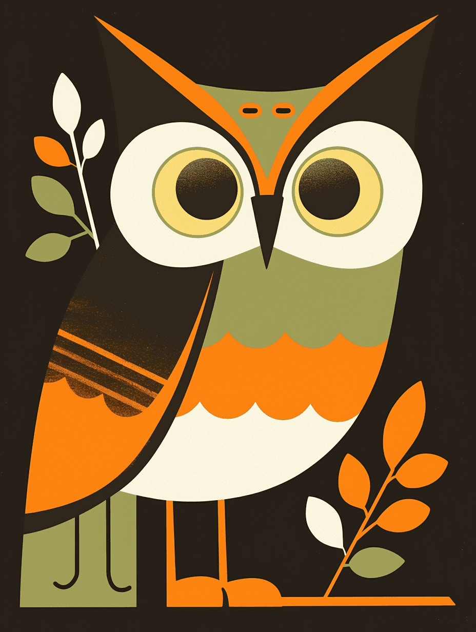 Abstract Owl original repeating artwork