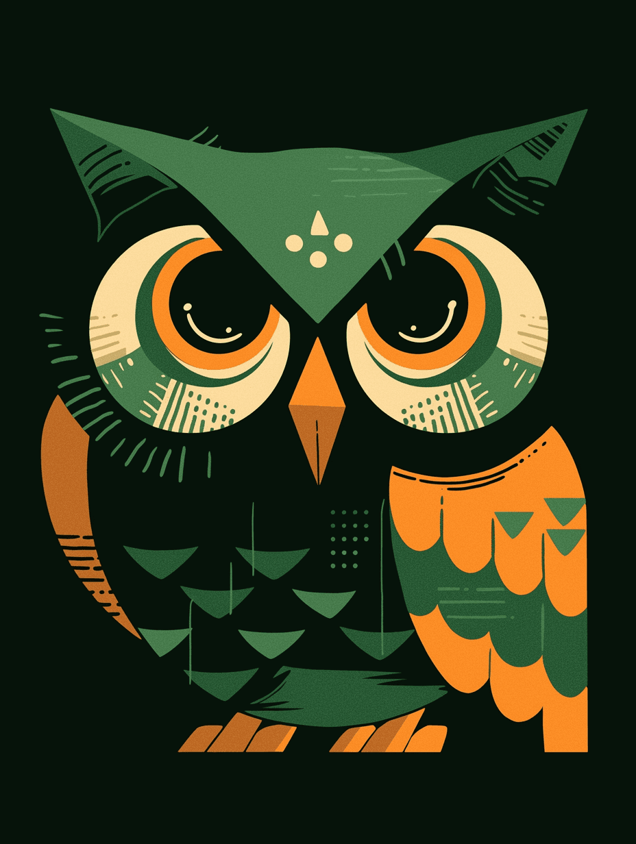 Abstract Owl Squad original repeating artwork