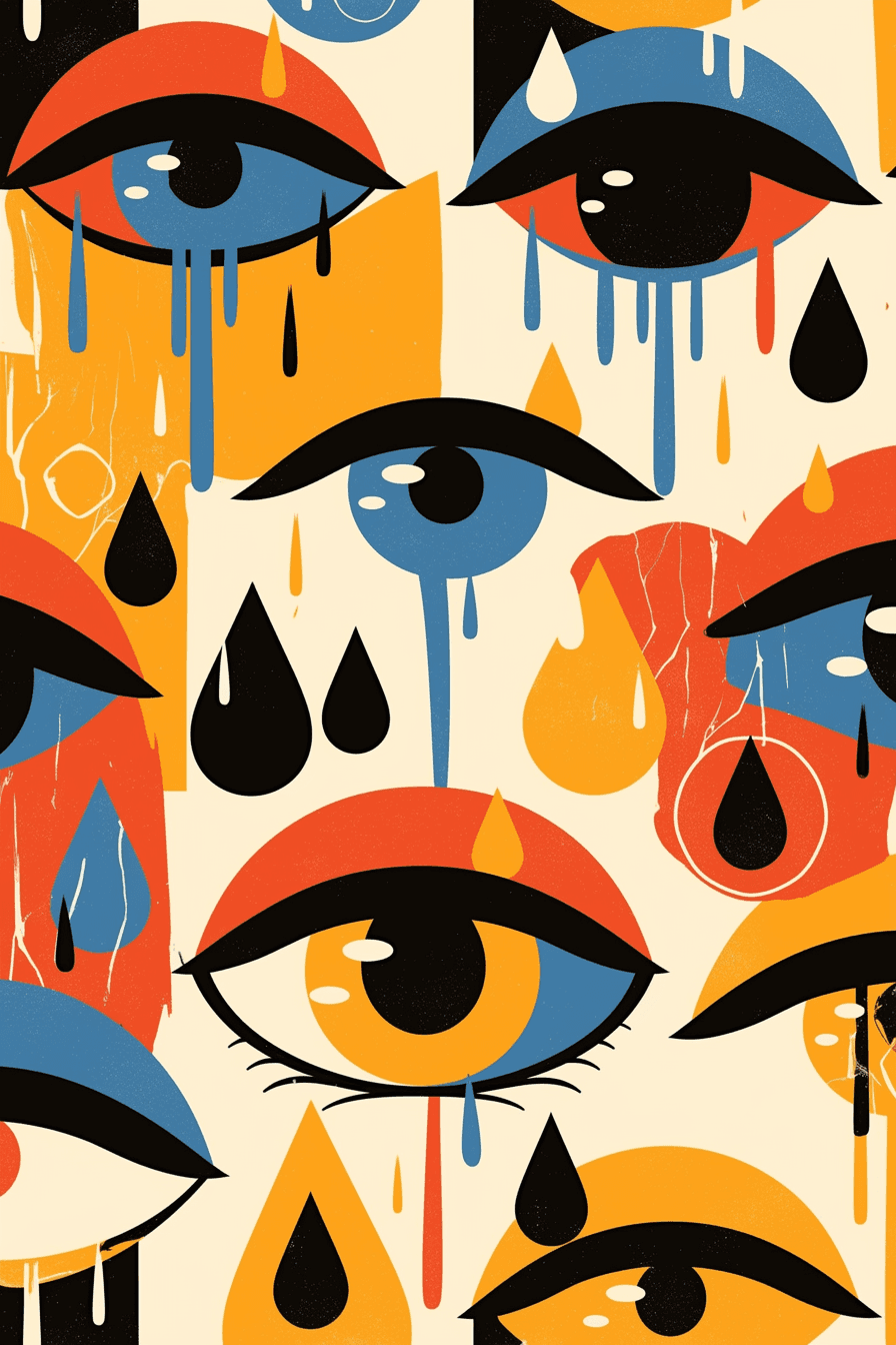 Abstract Eye Echo original repeating artwork