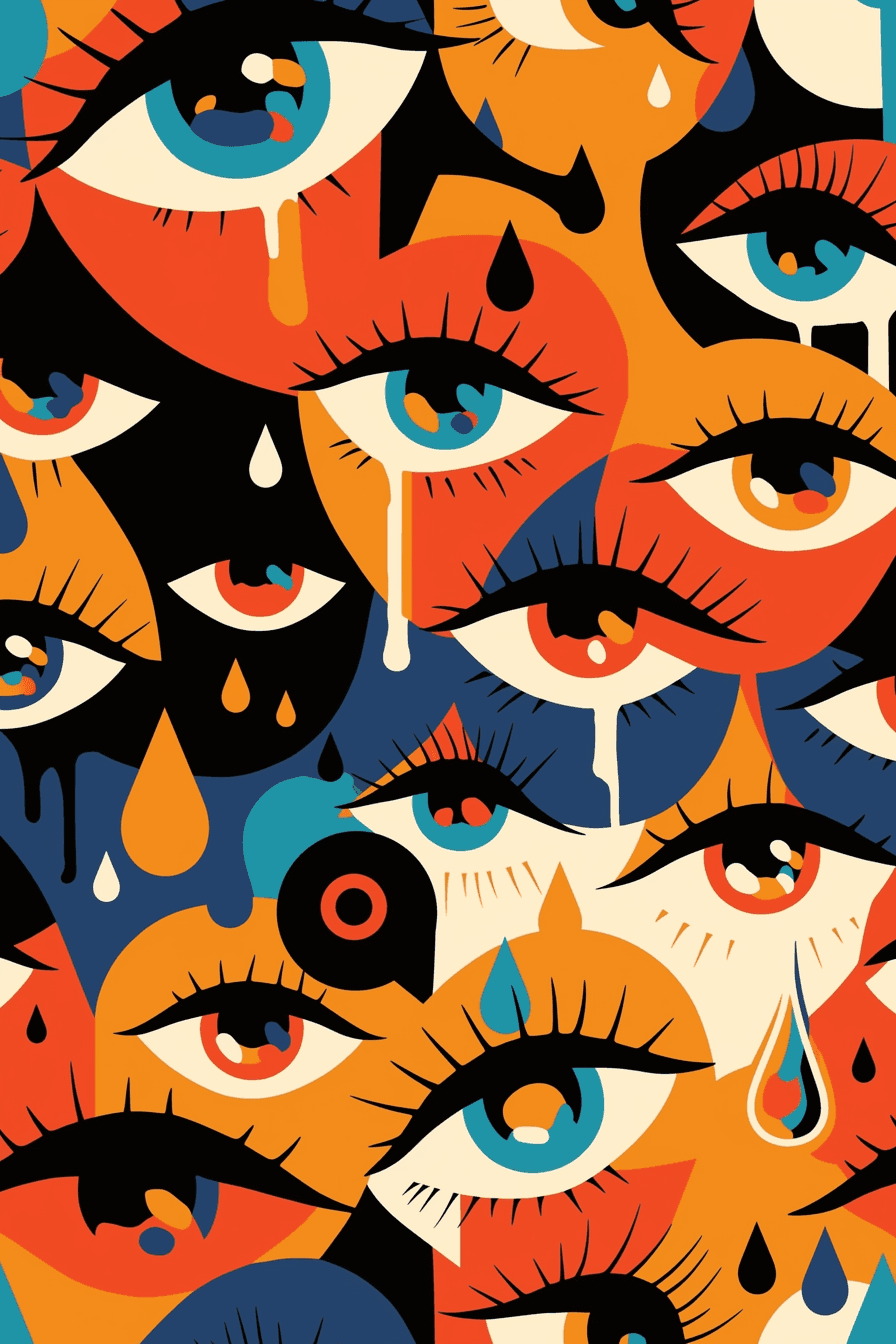 Abstract Eye Dusk original repeating artwork