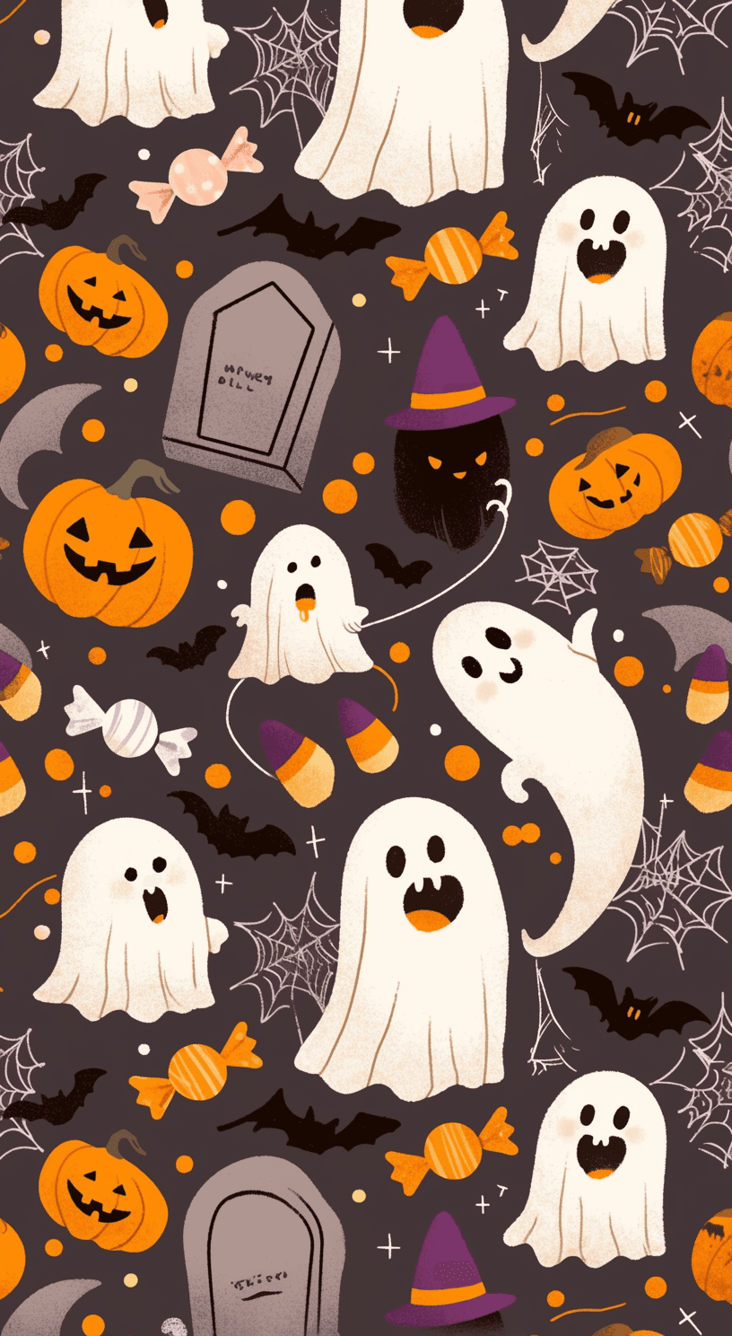Halloween Ghost 1458 original repeating artwork