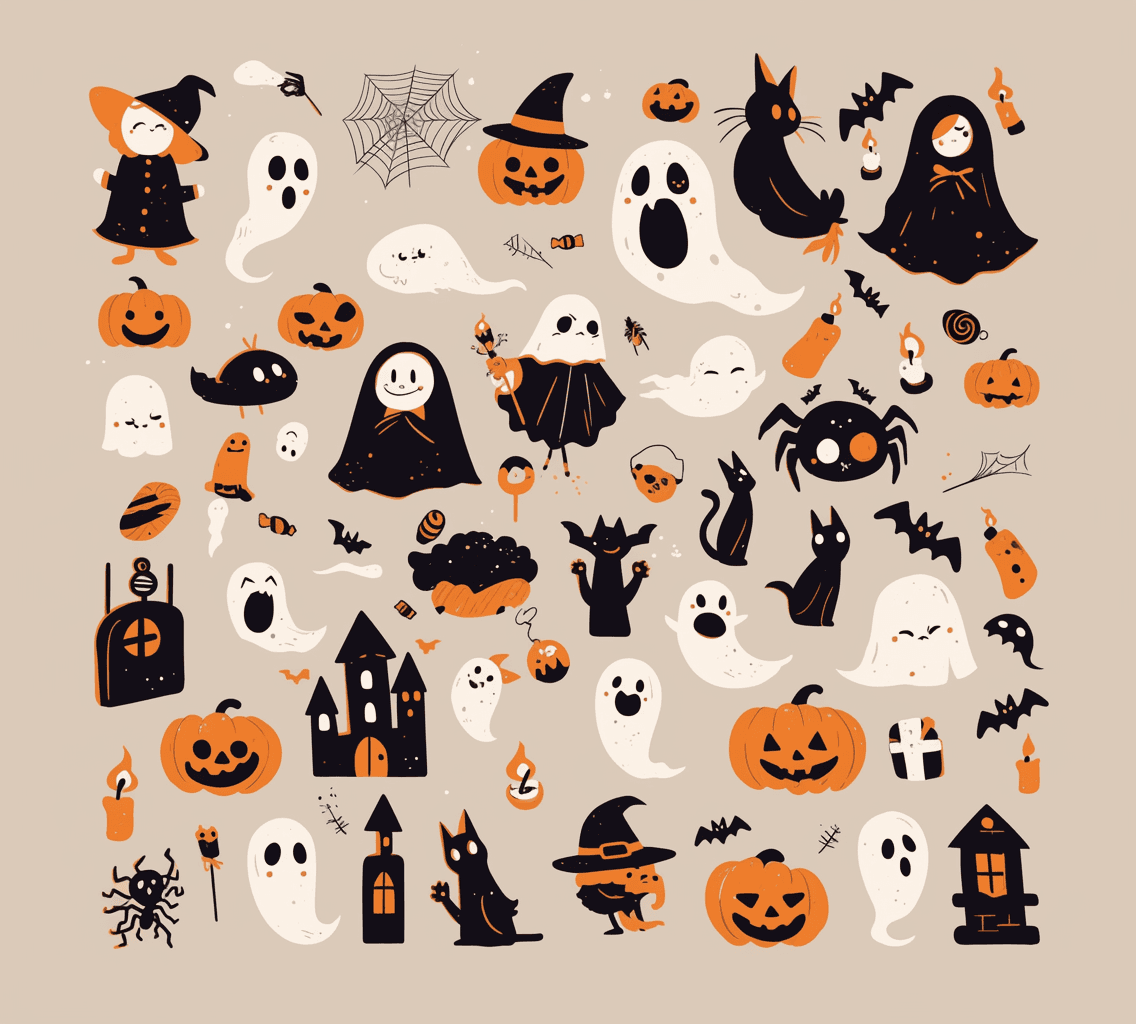 Halloween Ghost 1446 original repeating artwork