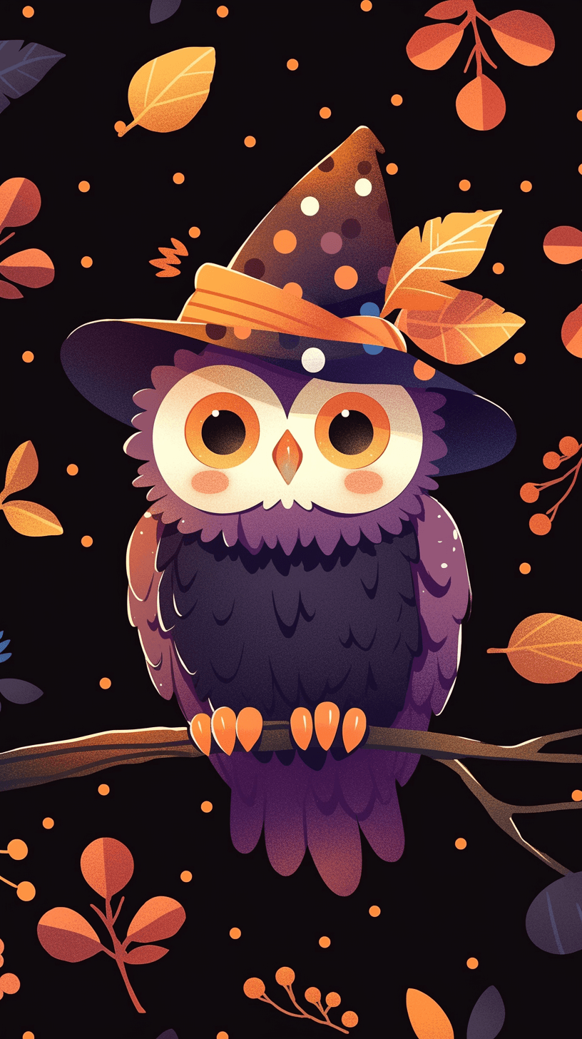 Halloween Owl Loop original repeating artwork
