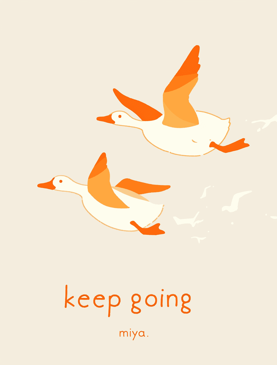 Retro Duck Pals original repeating artwork