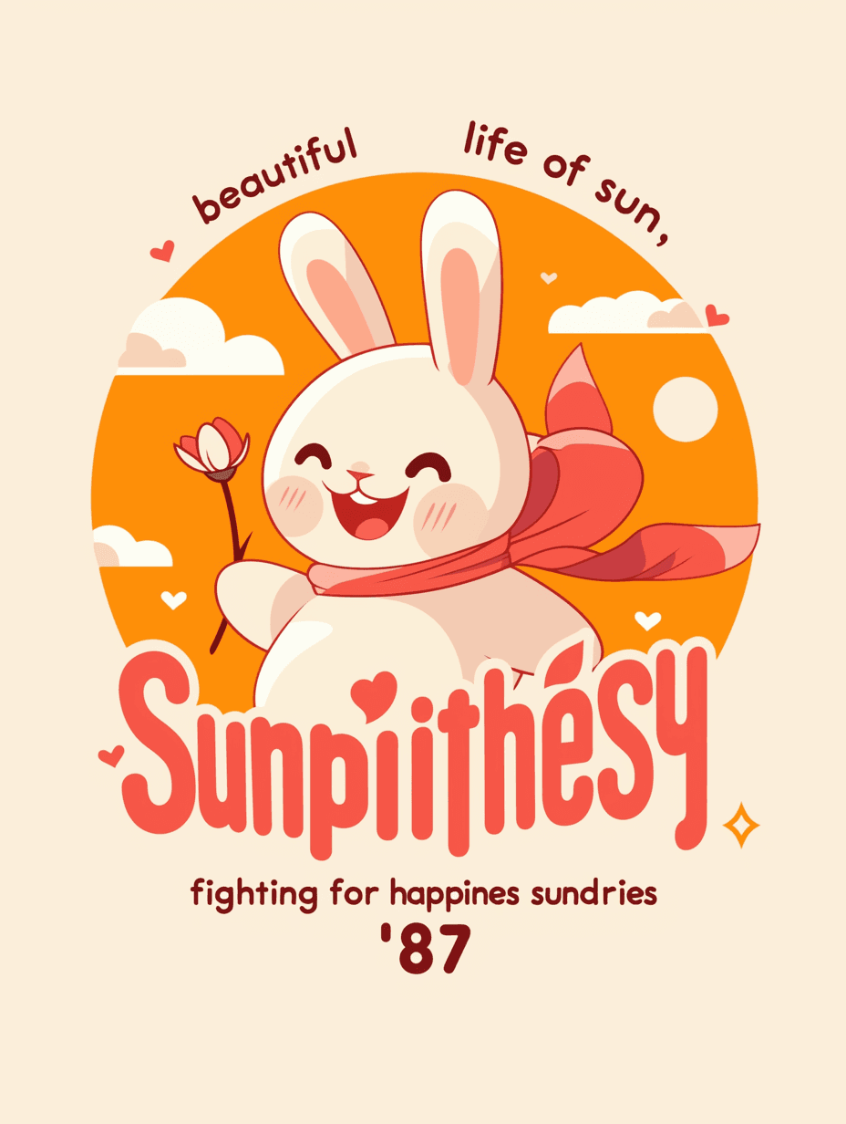 Retro Bunny Gang original repeating artwork