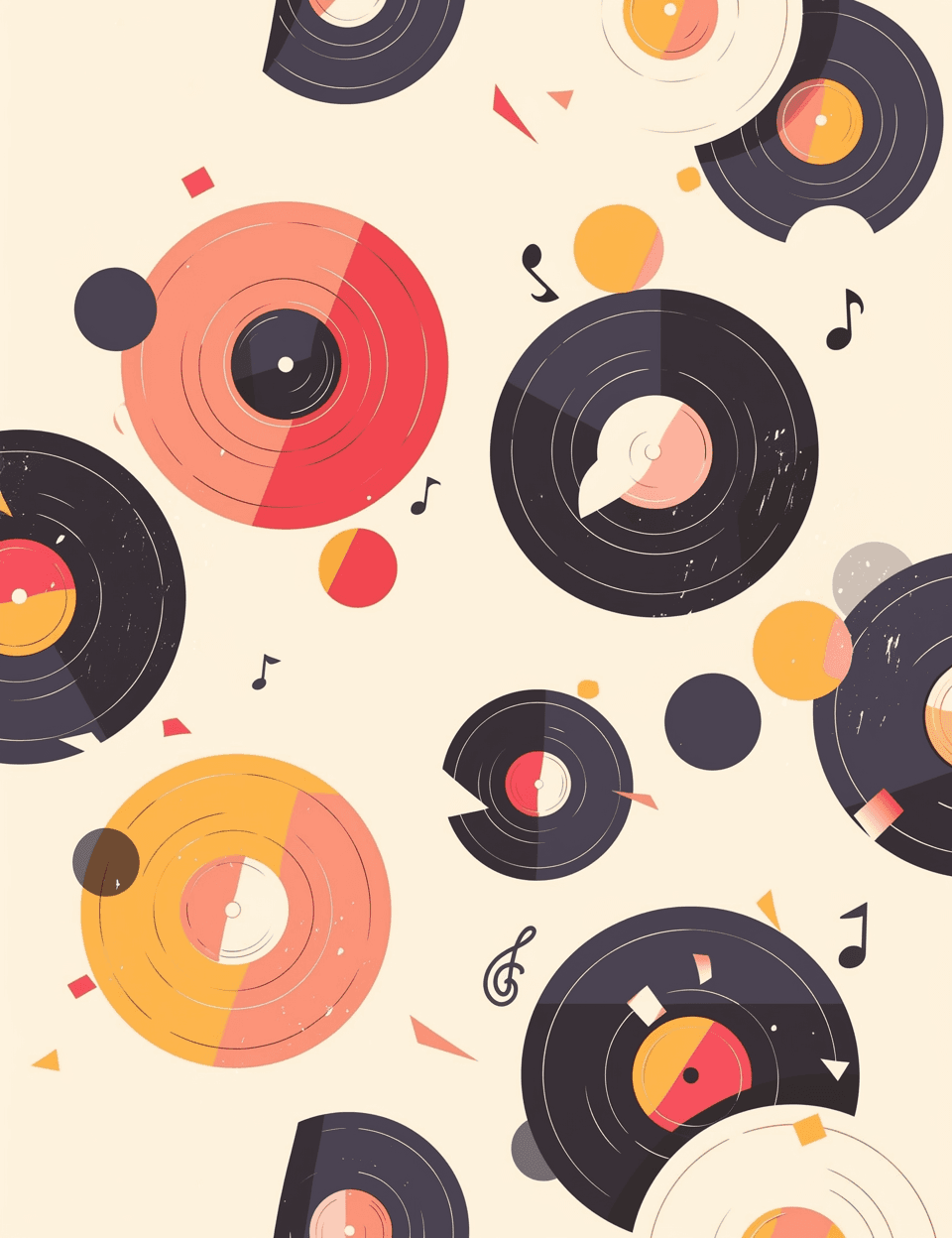 Retro Vinyl Pals original repeating artwork