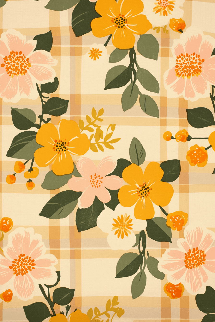 Retro Bloom Rooftop original repeating artwork