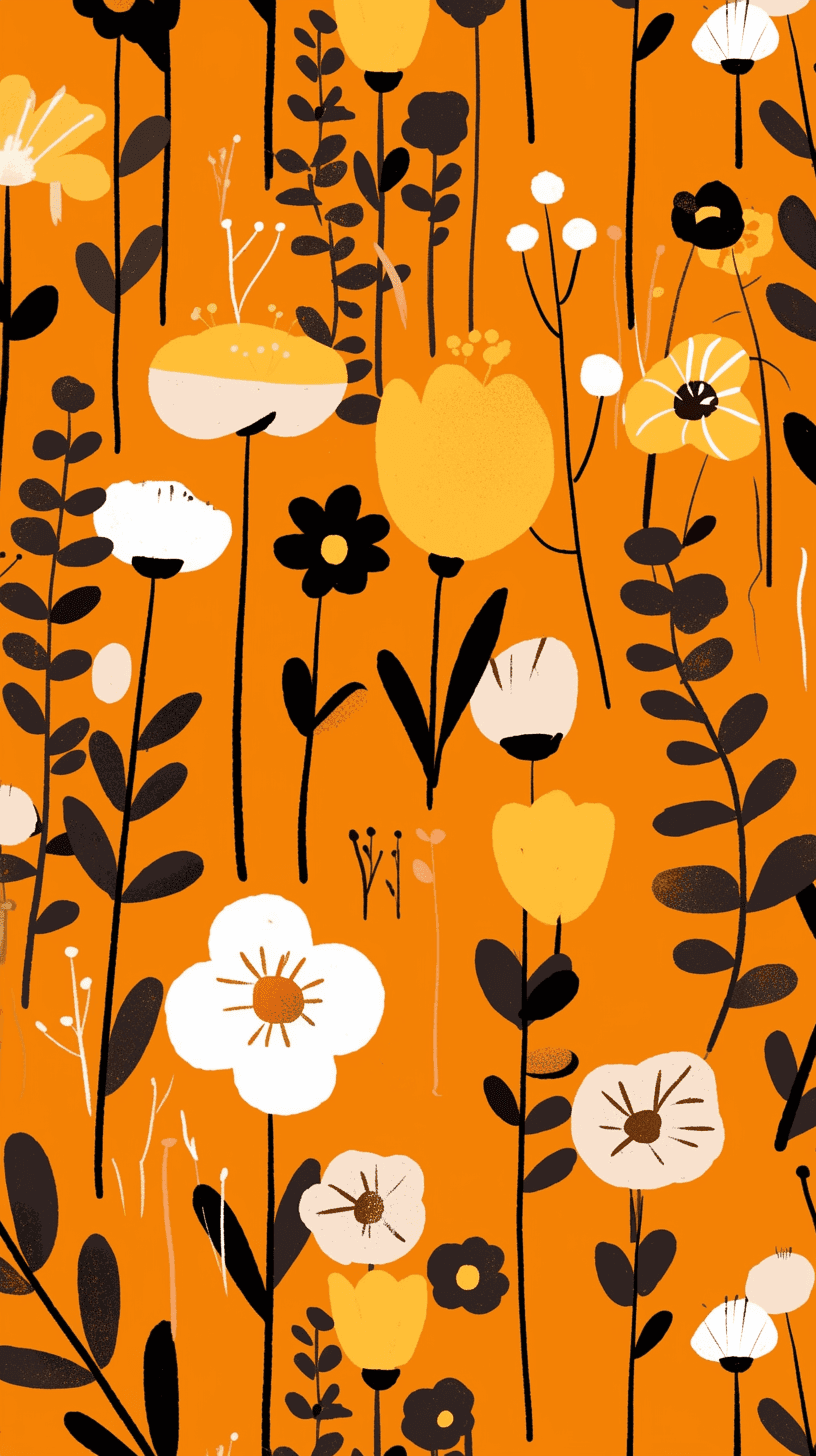 Retro Bloom Corner original repeating artwork