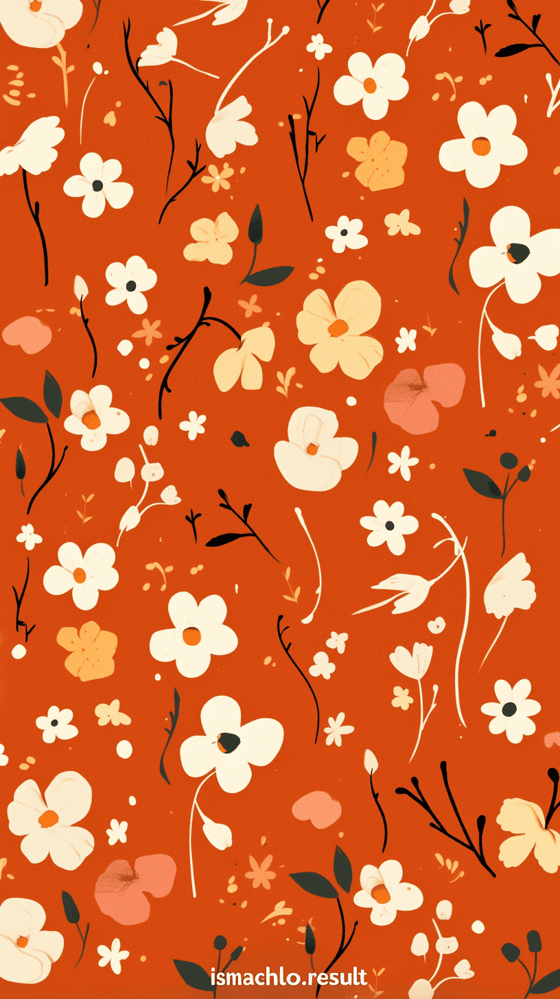 Retro Bloom Amber original repeating artwork