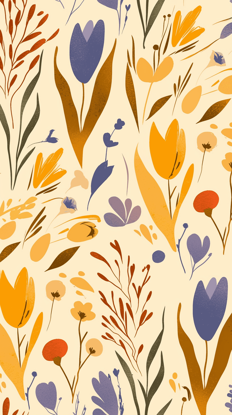Retro Bloom Golden original repeating artwork