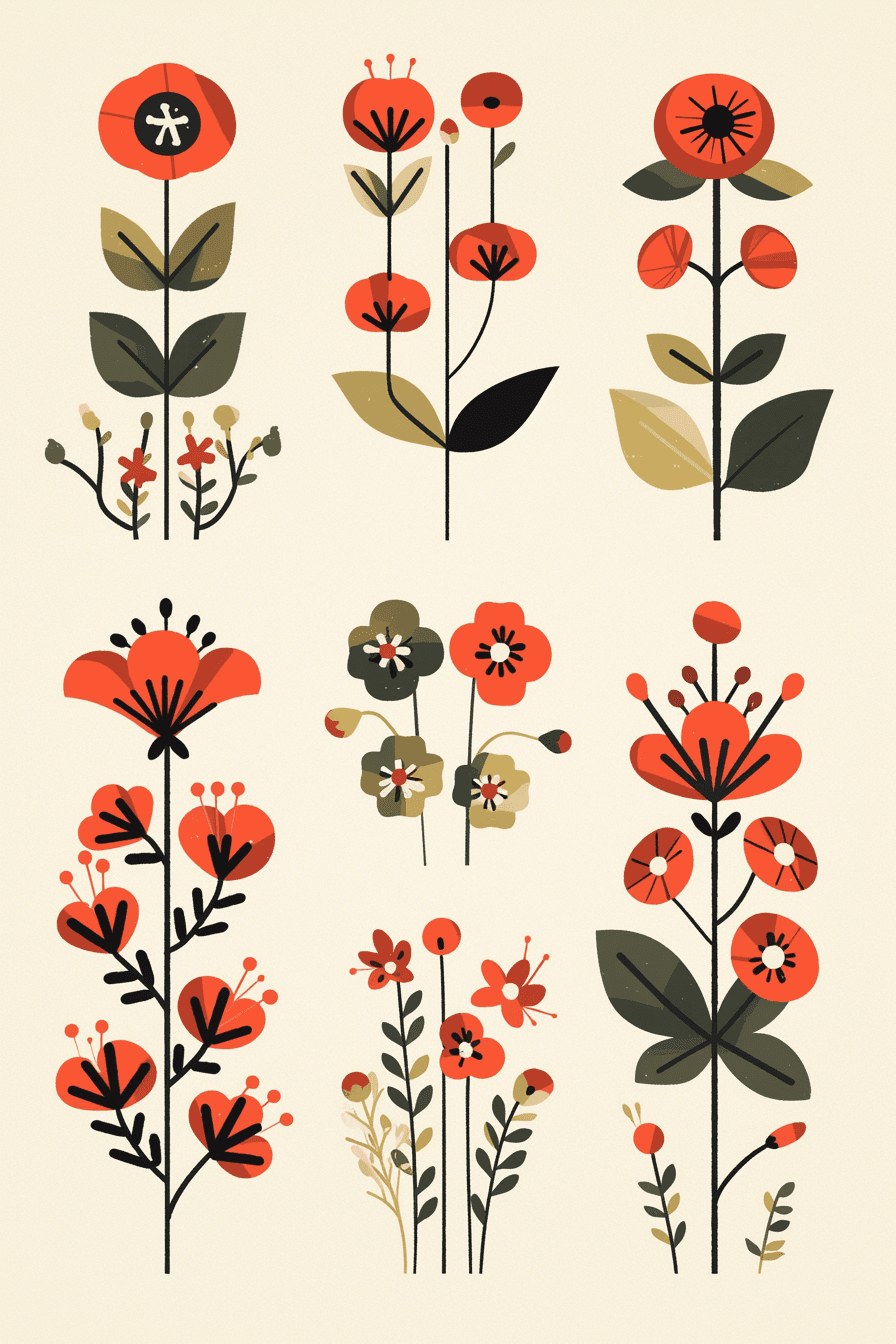 Retro Bloom Starlight original repeating artwork