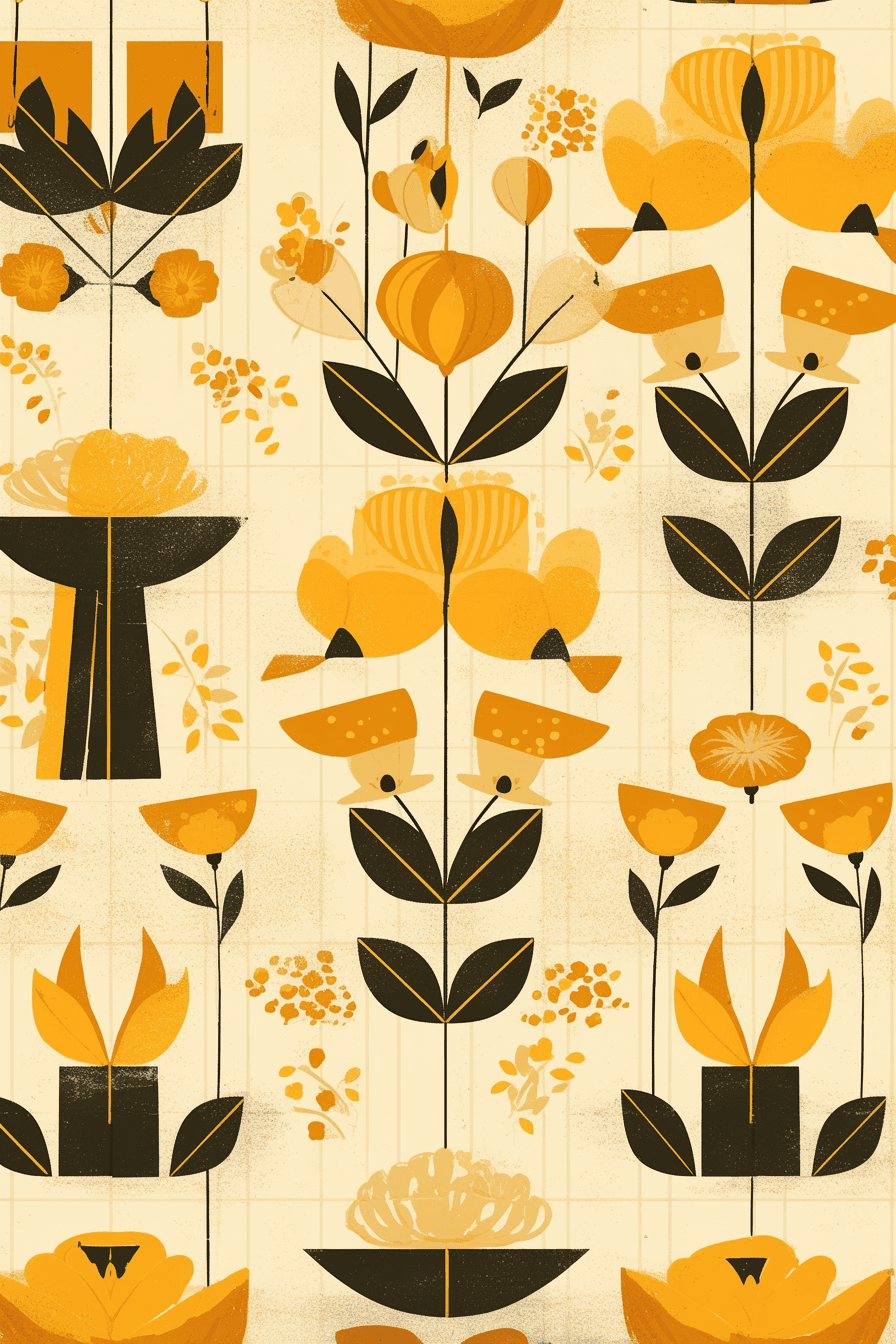 Retro Bloom Pastel original repeating artwork