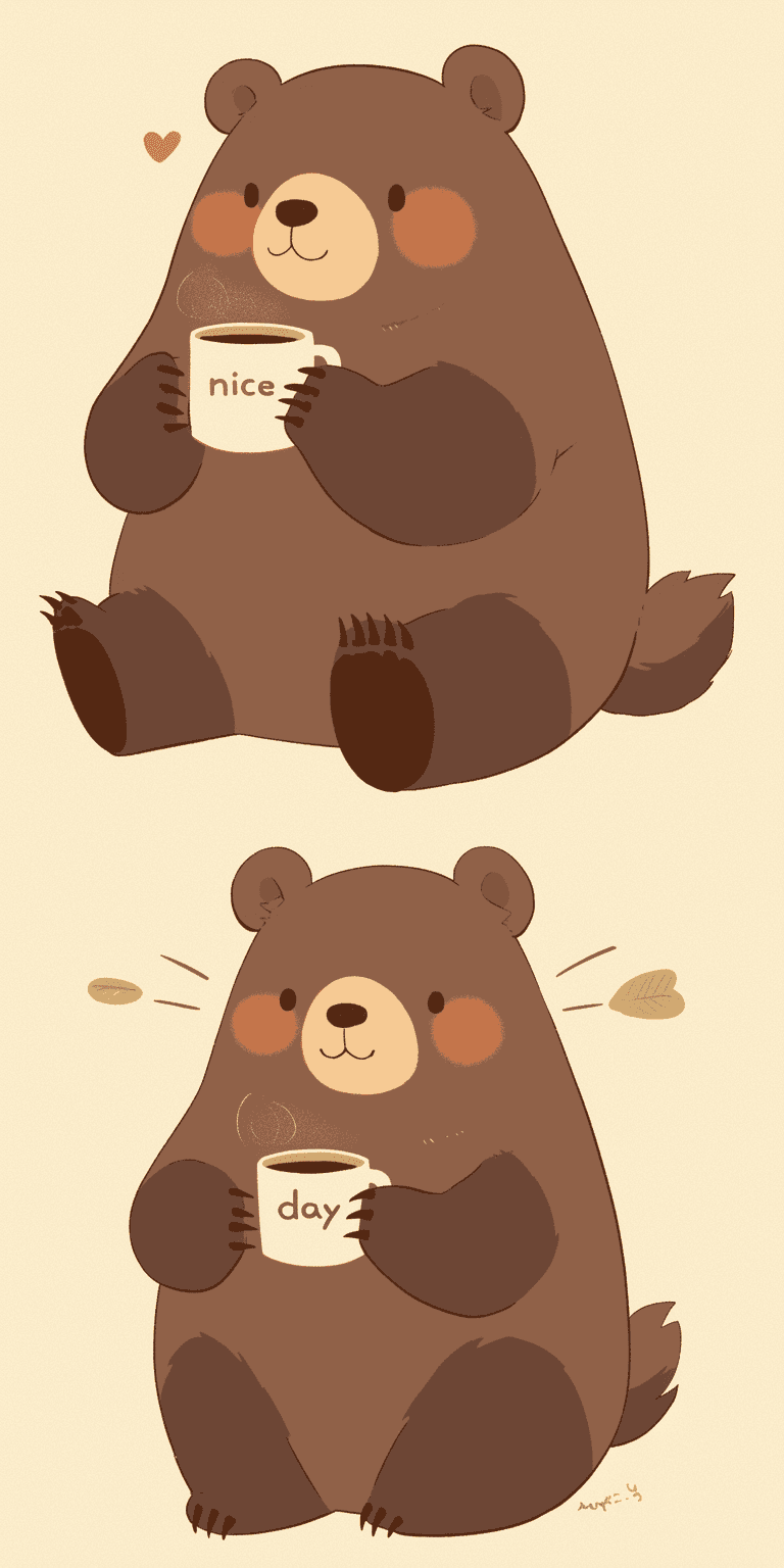 Retro Bear Kick original repeating artwork