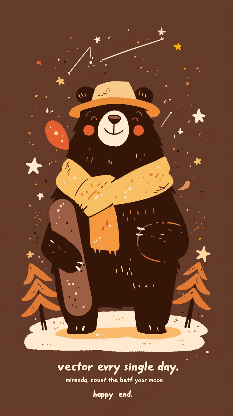 Retro Bear Fizz original repeating artwork