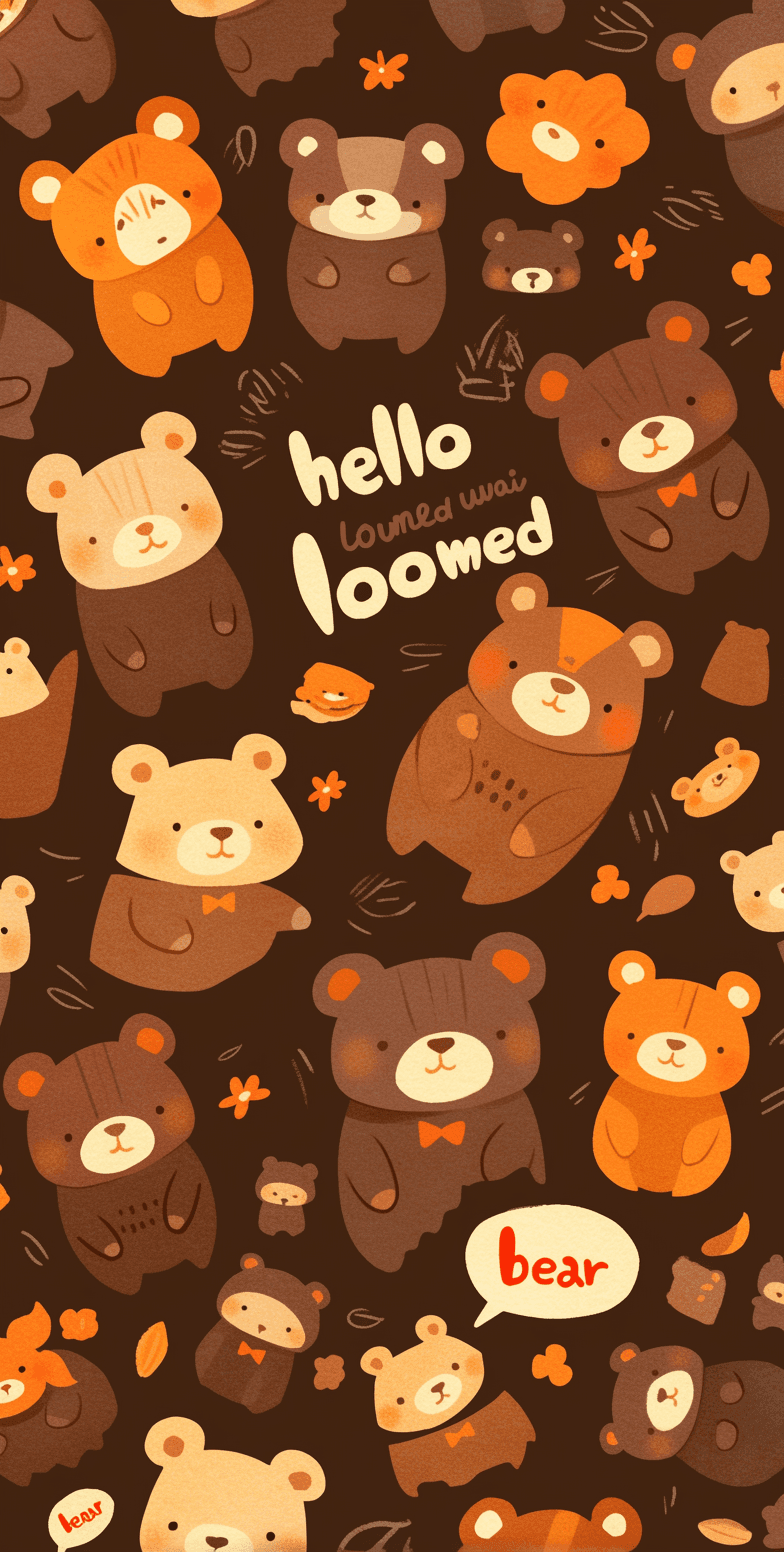 Retro Bear Snap original repeating artwork