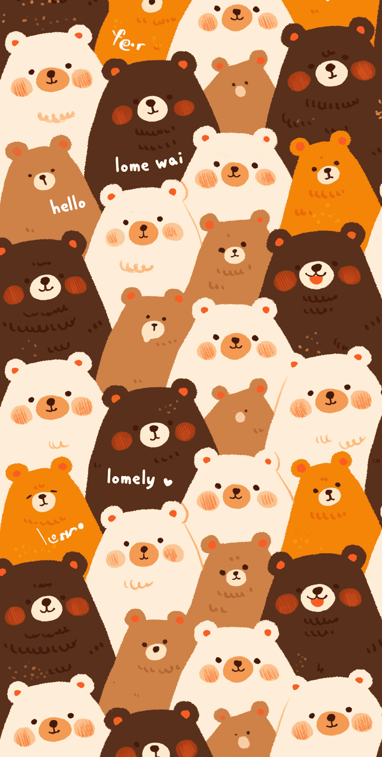 Retro Bear Zoom original repeating artwork