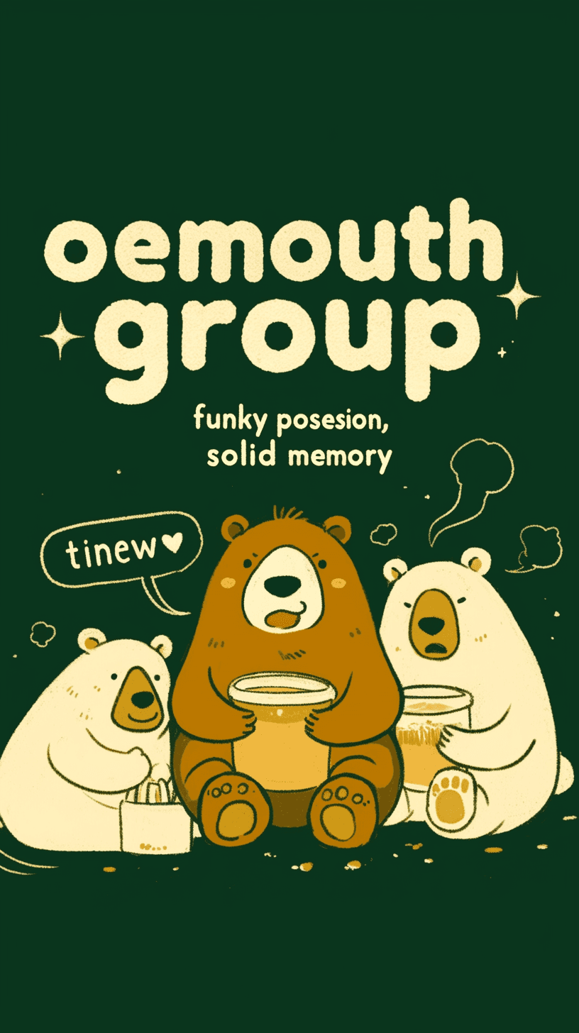Retro Bear Echo original repeating artwork