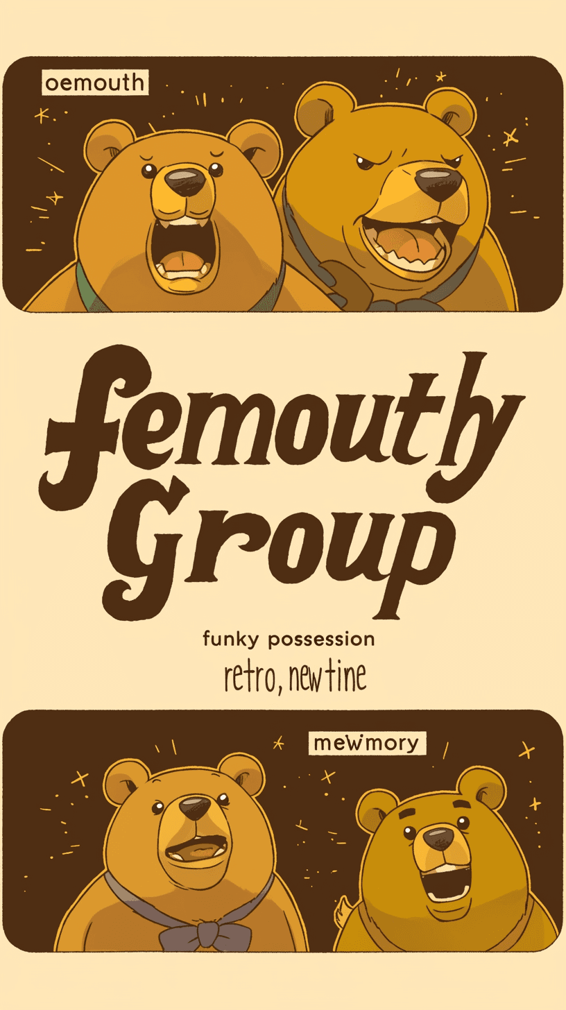 Retro Bear Tune original repeating artwork