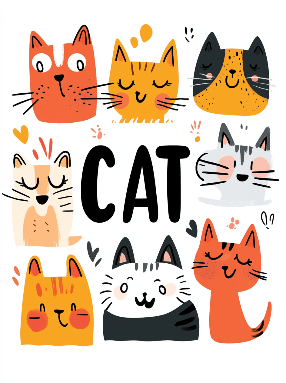 Cat 215 original repeating artwork
