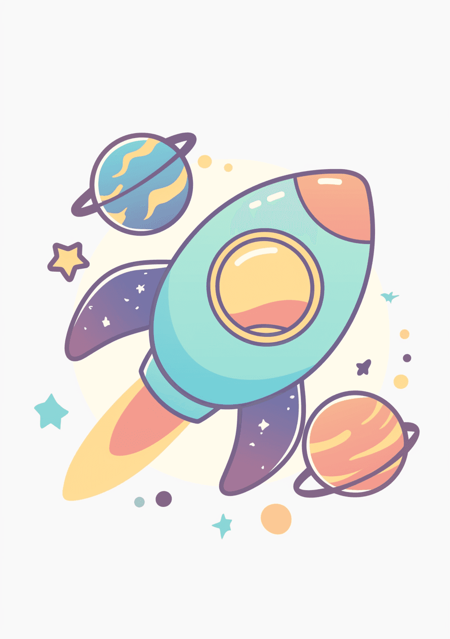 Rocket Duo original repeating artwork