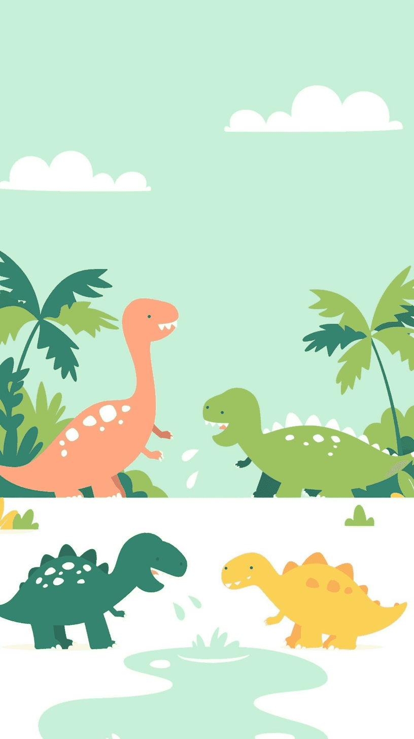 Dinosaur Carnival original repeating artwork