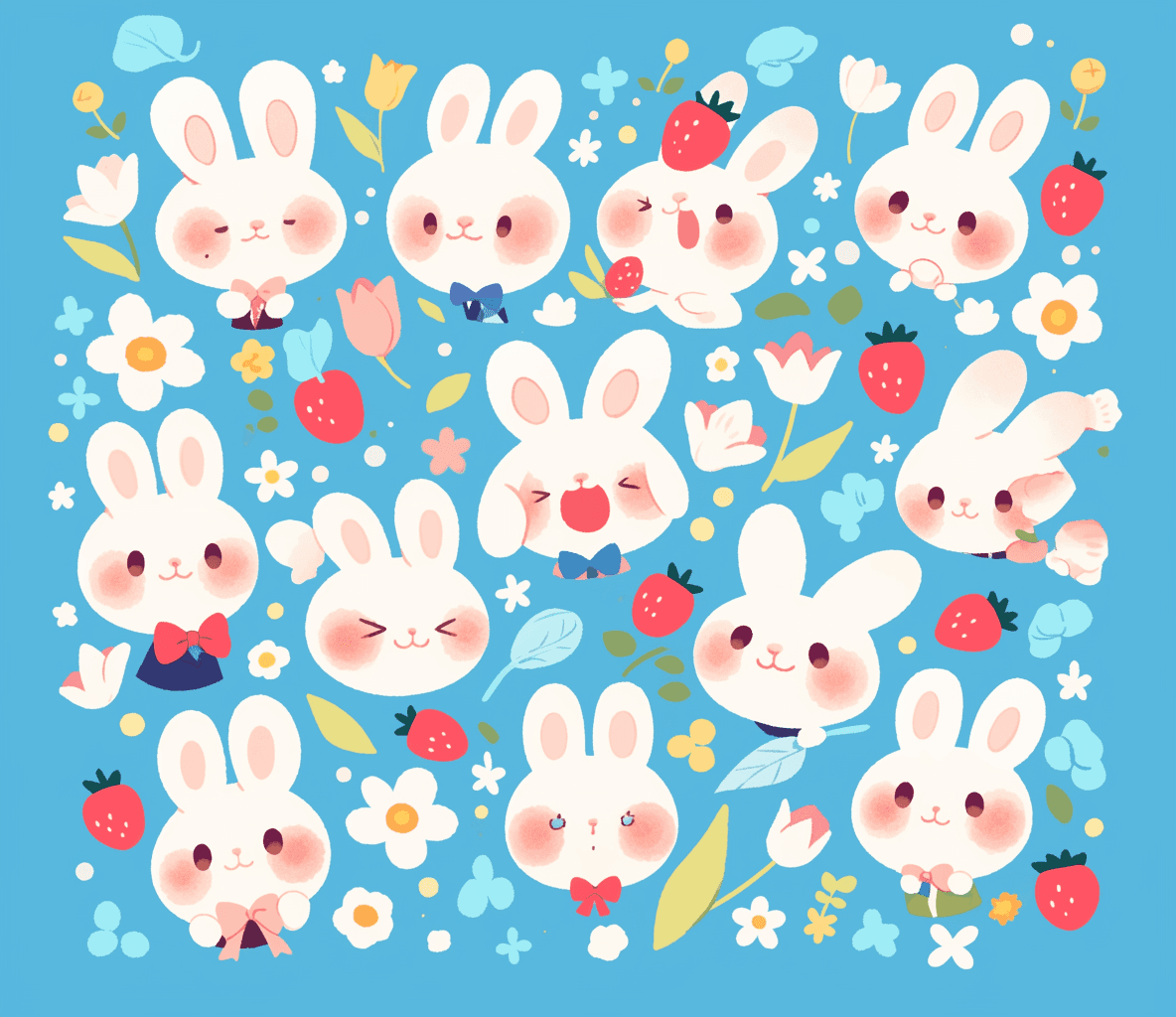 Bunny Evening original repeating artwork