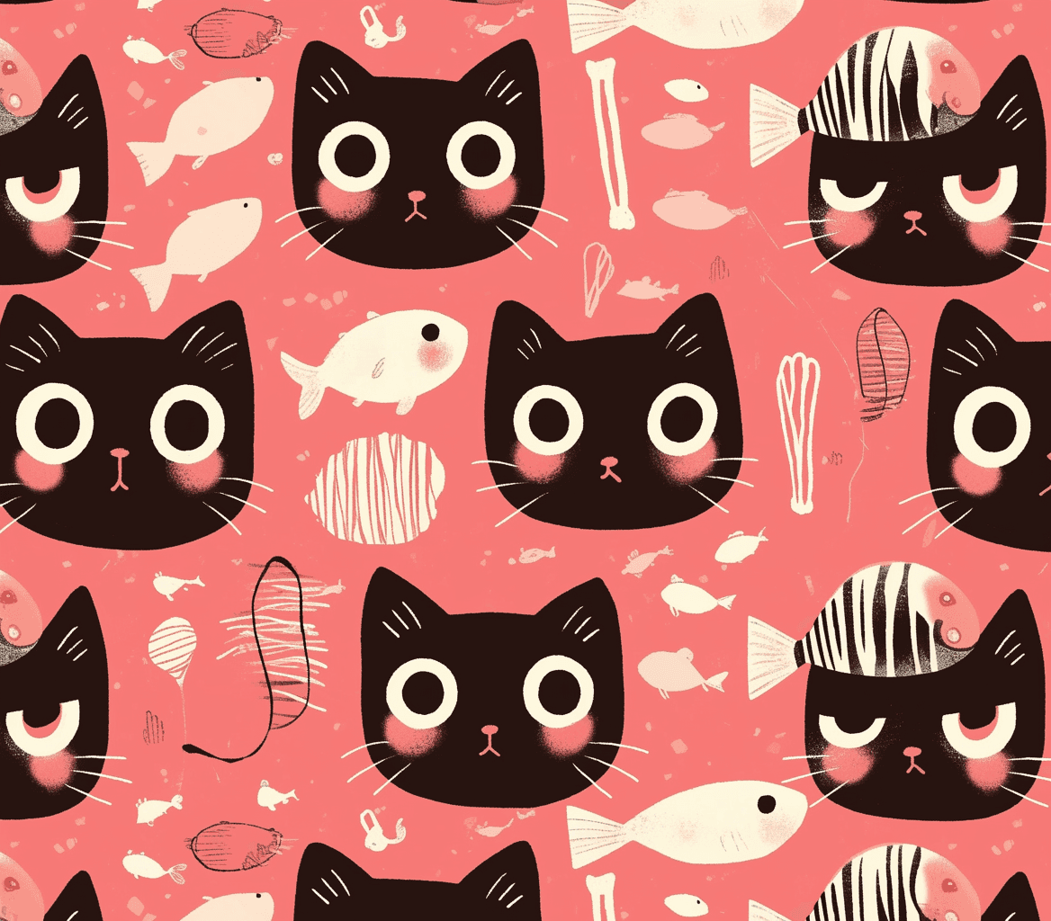 Cat Gleam original repeating artwork