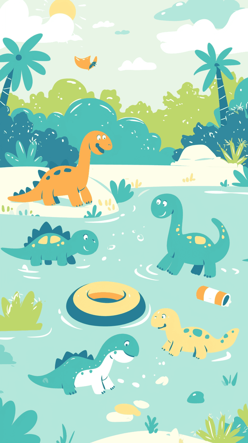Dinosaur Bounce original repeating artwork