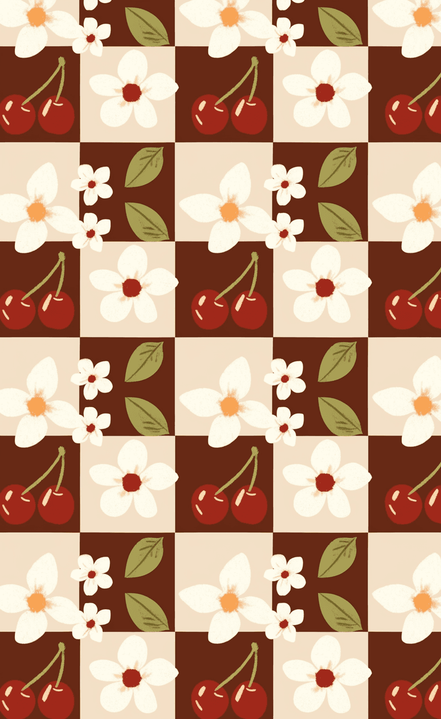 Cherry Ivory original repeating artwork