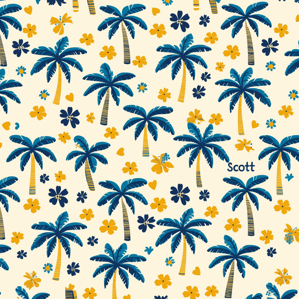 Palm Tree Parade original repeating artwork